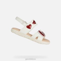 XV061880 sandalų haičio mergina balta/raudona Geox
